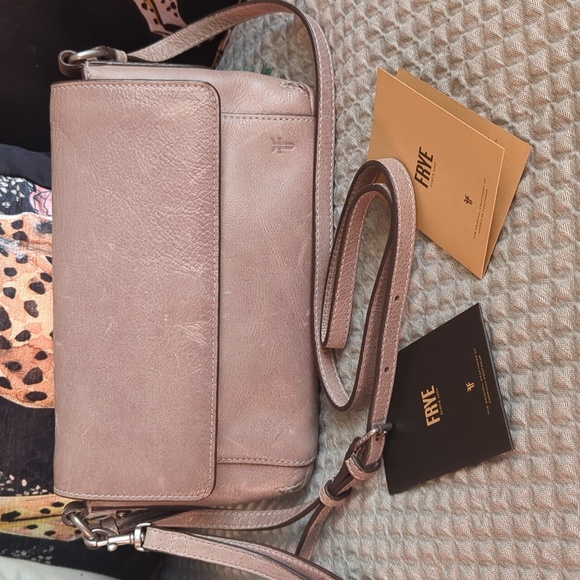 Frye Handbags - FRYE Reed Flap Leather Crossbody Bag